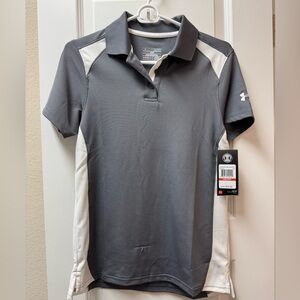 Under Armour Women's Gray and White Polo